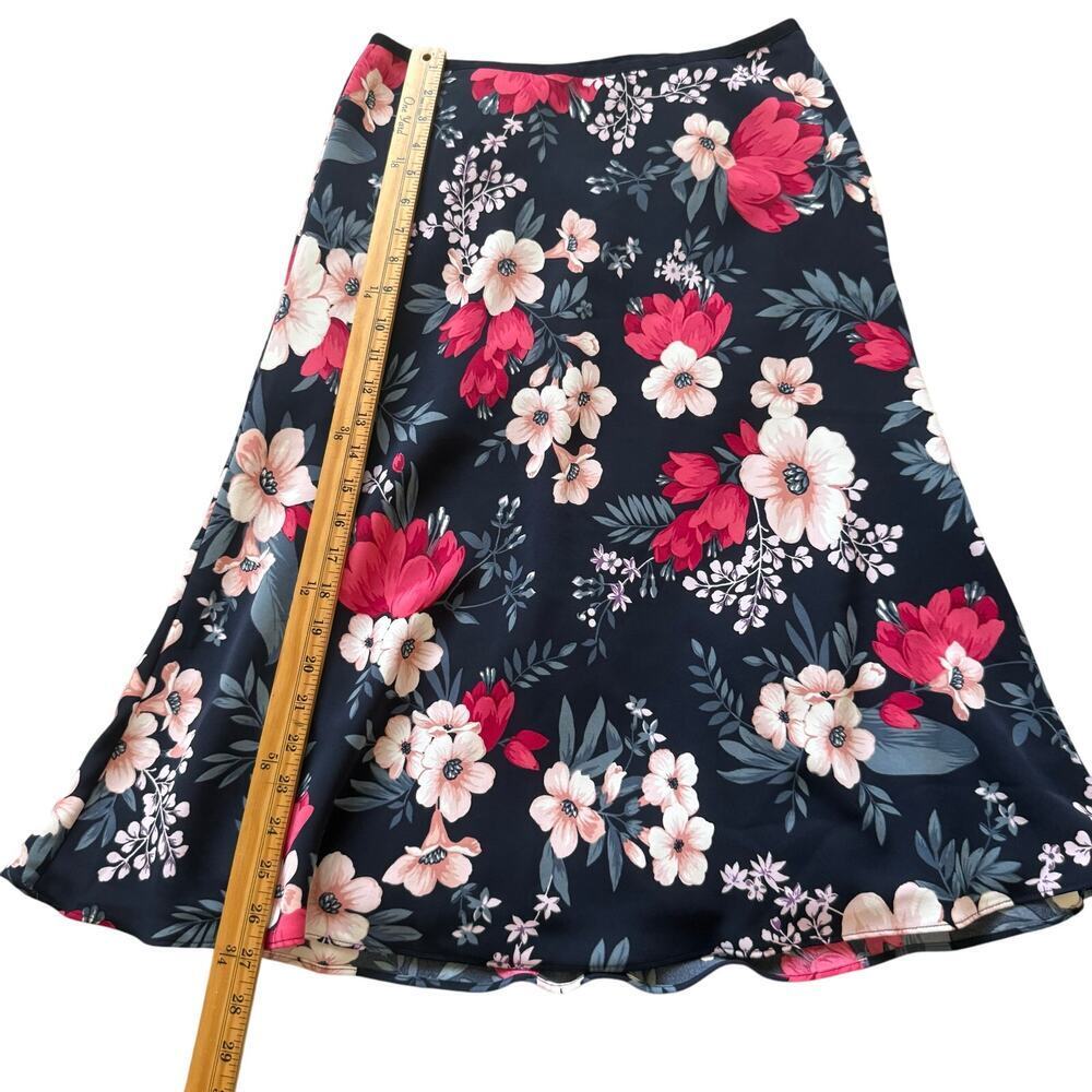 Ann Taylor Low Waist Y2k Floral Red Fairy Cottagecore A Line Midi Women Skirt 6 - Picture 3 of 8